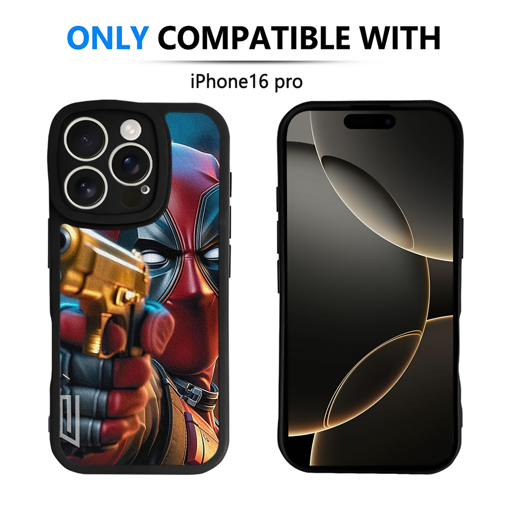 （画像用） Deadpool デッドプール 【iPhone 16シリーズ対応】シリコンスマホケース（レザー調） 材質：シリコン